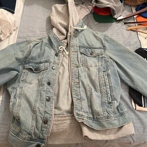 American Rag Denim Jacket w/ built-in Gray sweatshirt